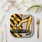 8 Ct. Construction Zone Excavator Square Paper Dessert Plates 7" “Dig In Party Plates